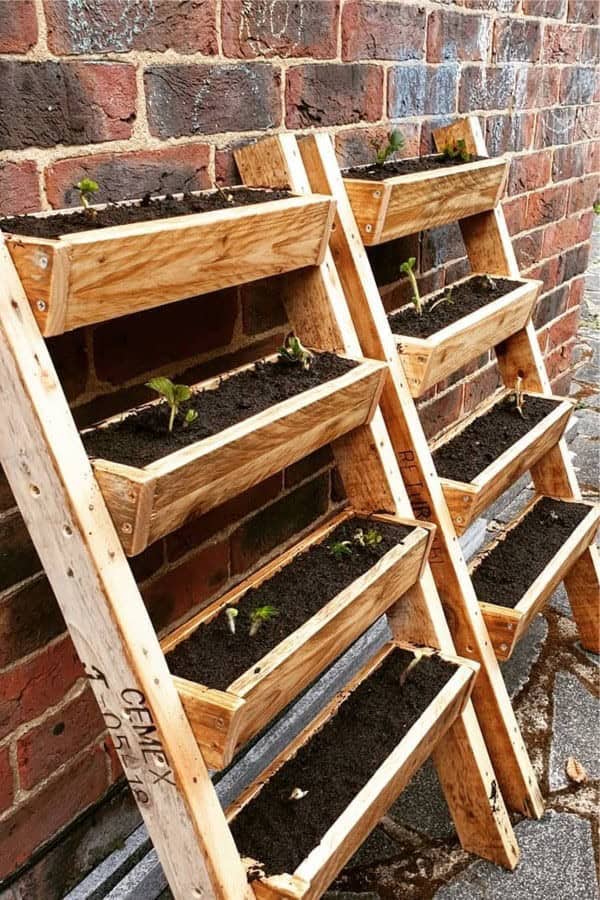 4 Tier Ladder Pallet Garden