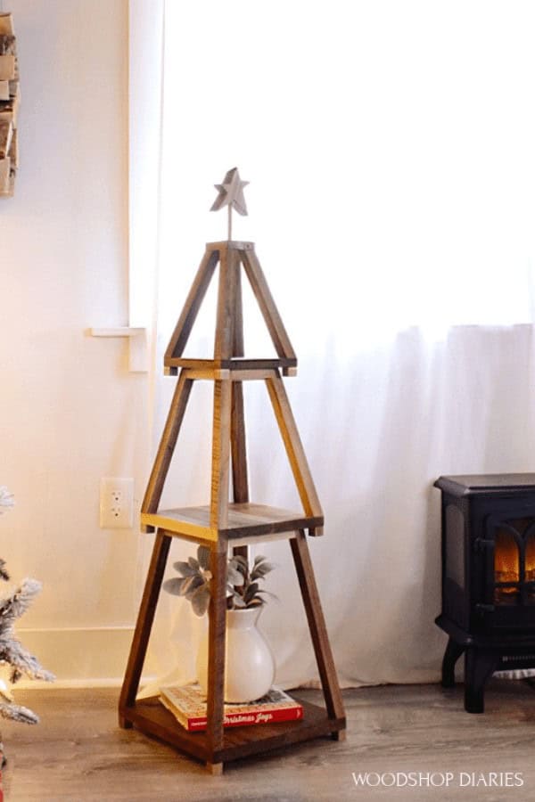 Wooden Christmas Tree Shelf