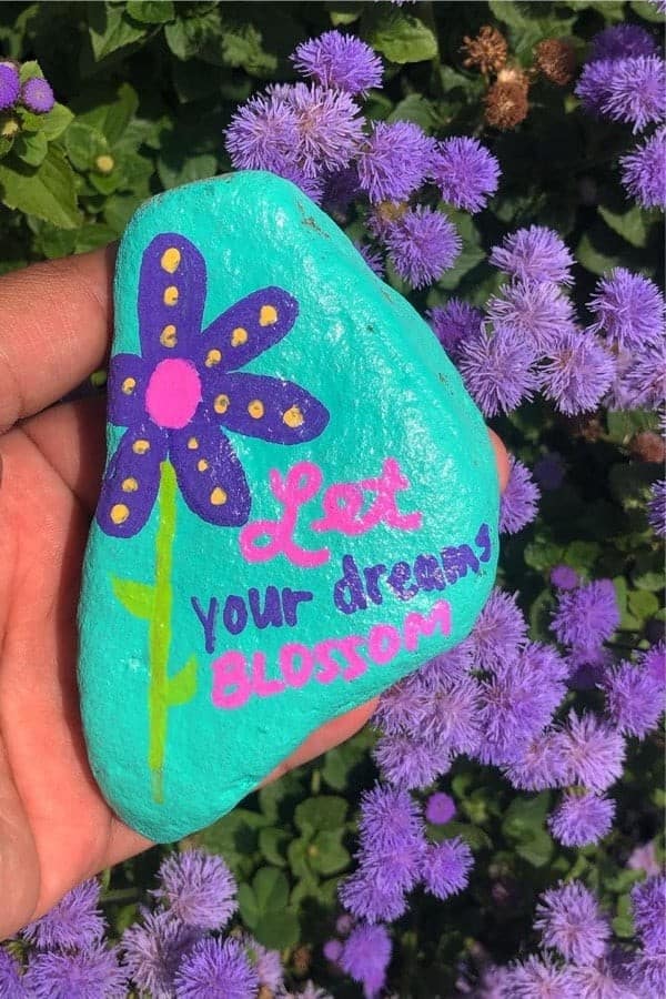 Let Your Dreams Blossom Painted Rock