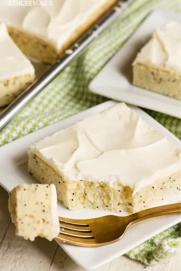 Almond Poppy Seed Sheet Cake