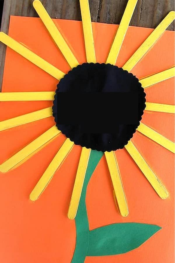 Popsicle Stick Sunflower Craft For Kids