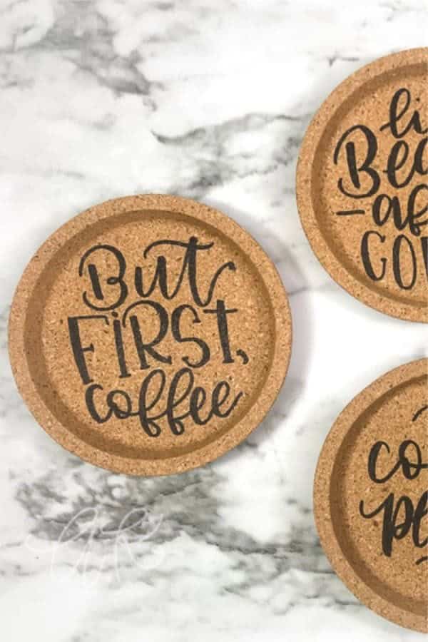 Hand Lettered Cork Coasters