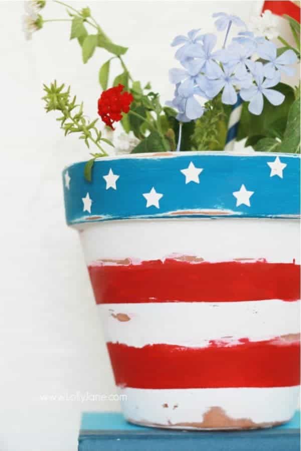 Stars & Stripes Patriotic Flower Pot Craft