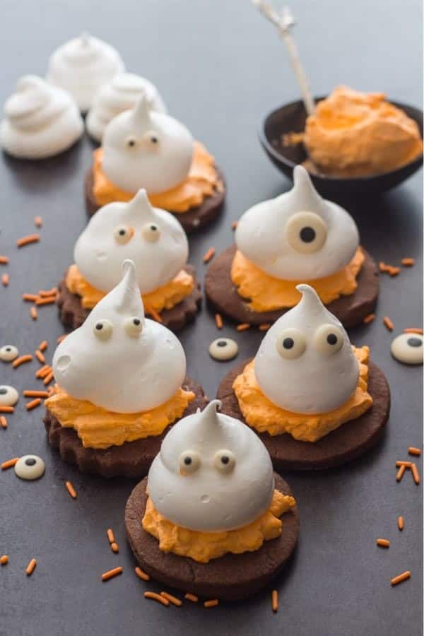 Meringue Ghost Chocolate Sugar Cookies