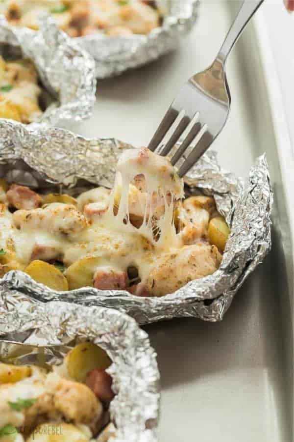 Chicken Cordon Bleu Foil Packets