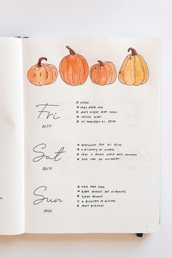 Pumpkin Weekly Spread