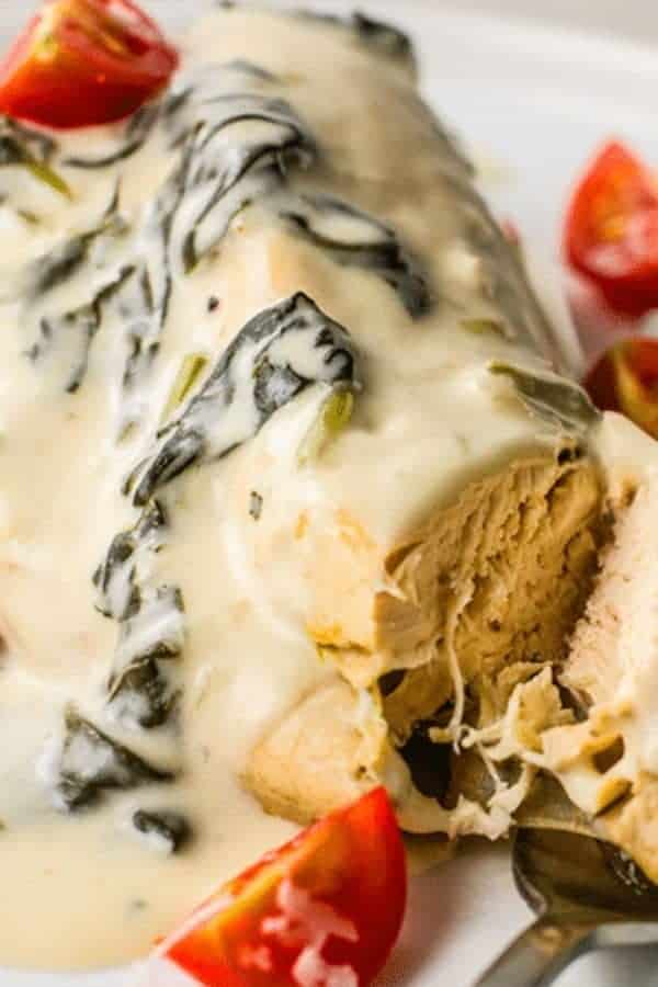 CROCKPOT SPINACH ARTICHOKE CHICKEN