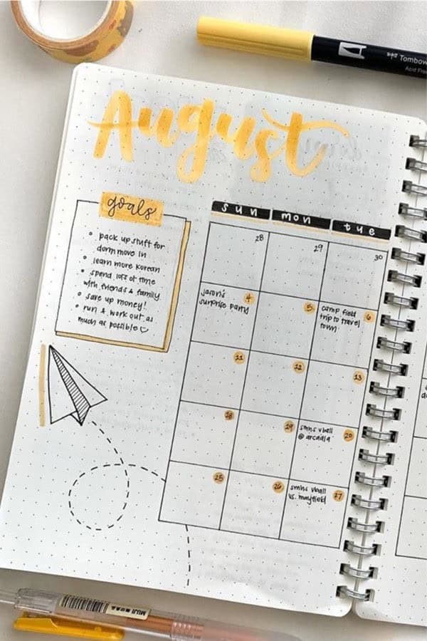 August Monthly Spread