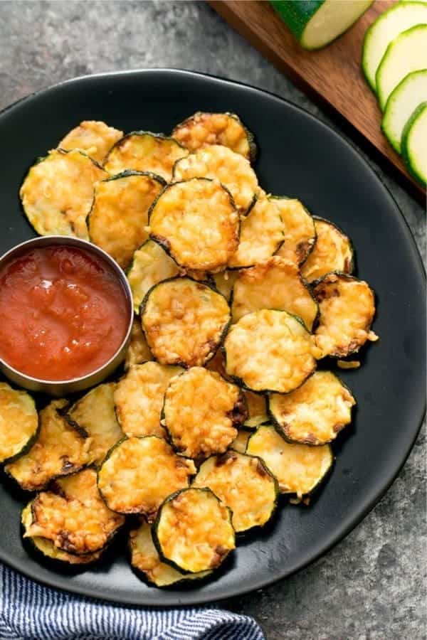 Air Fryer 2 Ingredient Parmesan Zucchini Crisps