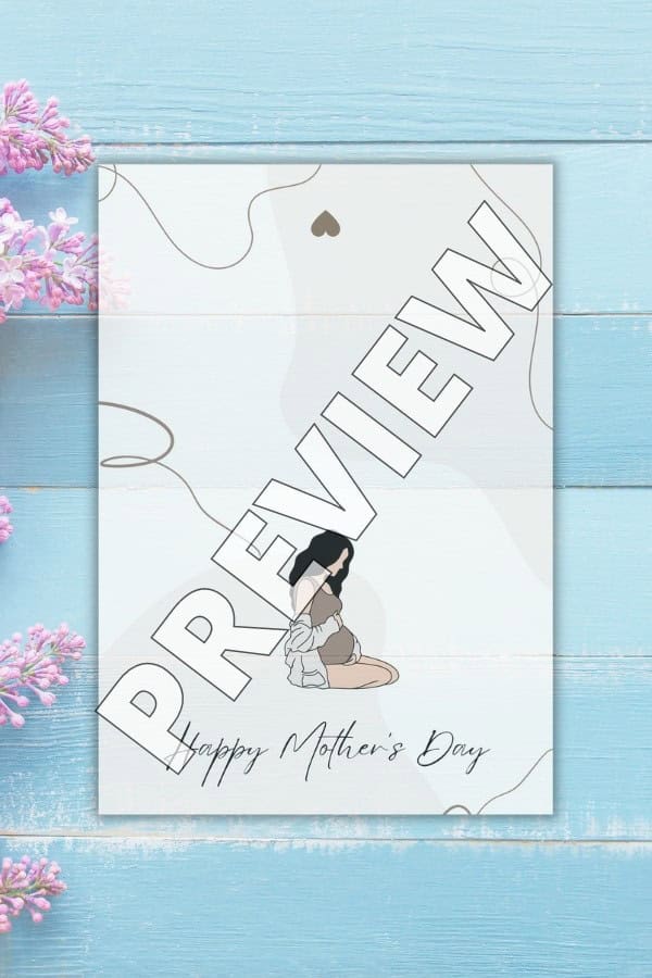 BEIGE BOHO MINIMAL HAPPY MOTHER’S DAY FOLDED CARD