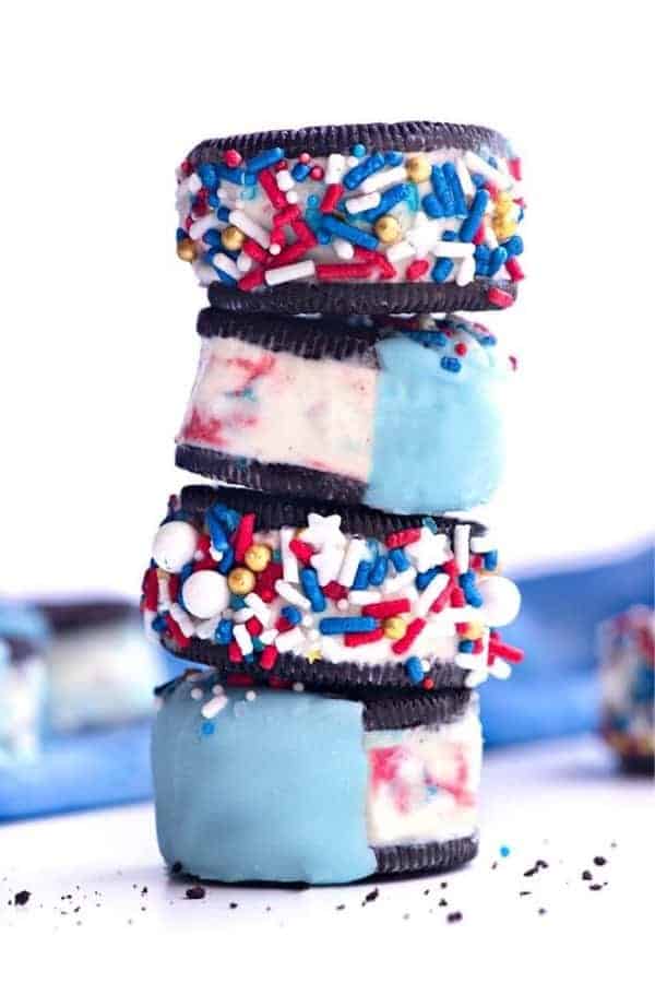 4th of July Oreo Ice Cream Sandwiches