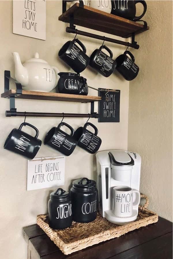 Black Rae Dunn Coffee Station