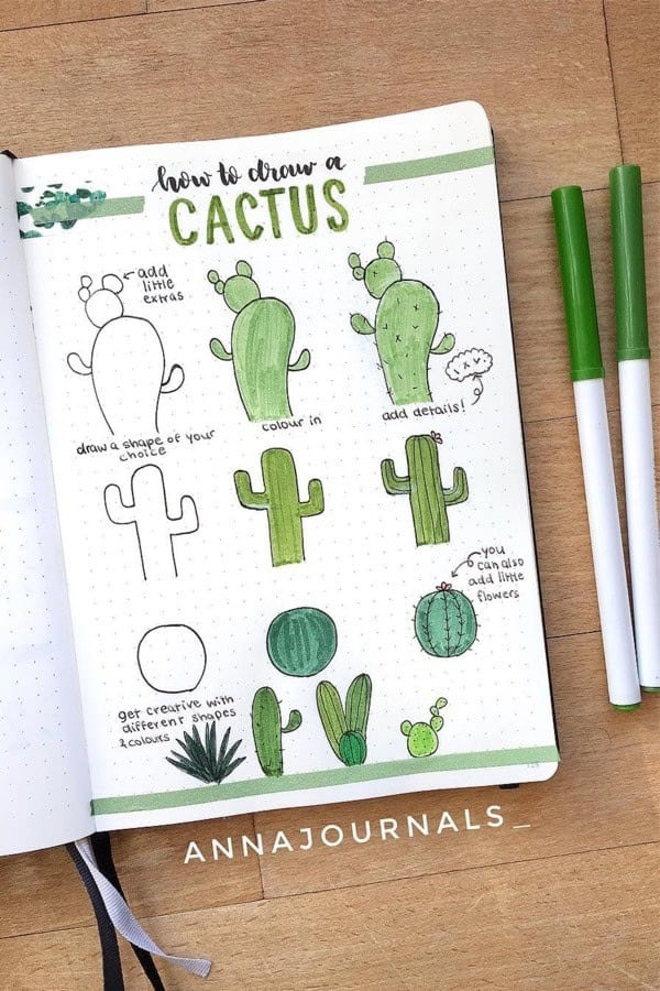 Light Green Cactus Doodle