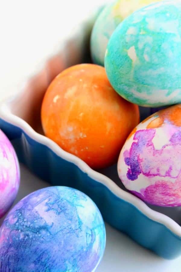 Tissue Paper Easter Egg Coloring