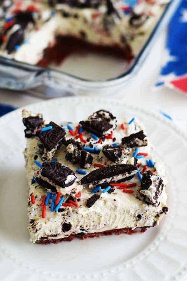 NO-BAKE FIREWORKS OREO CHEESECAKE BARS