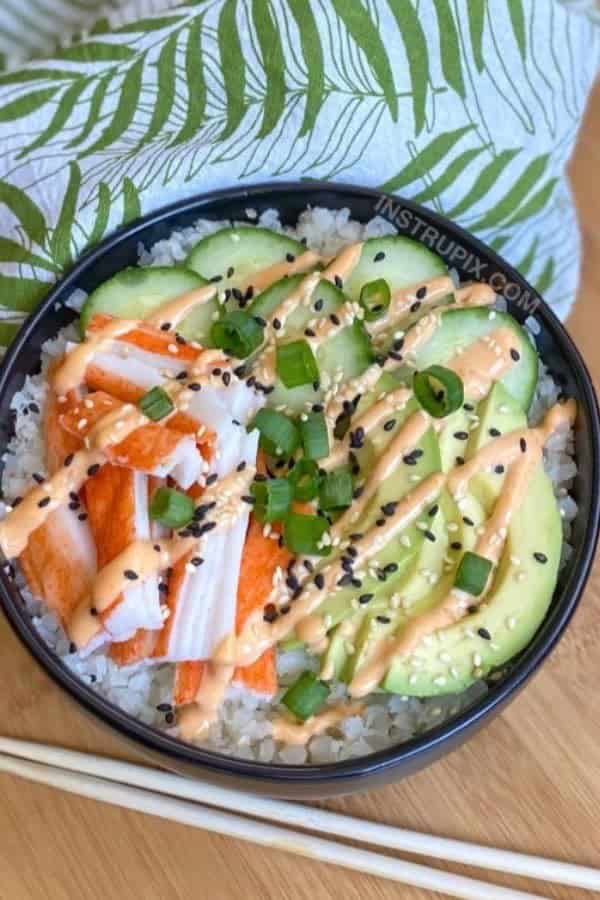 KETO SUSHI BOWL WITH CAULIFLOWER RICE