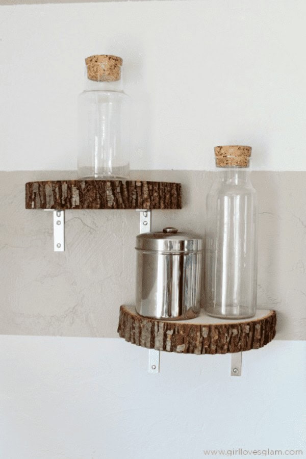 Wood Slice Wall Shelf