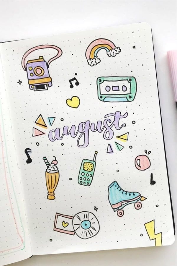 August Bullet Journal Cover