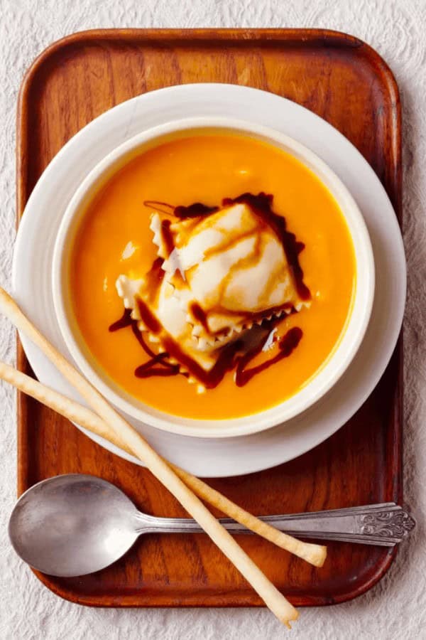 Butternut Squash Soup With Ravioli