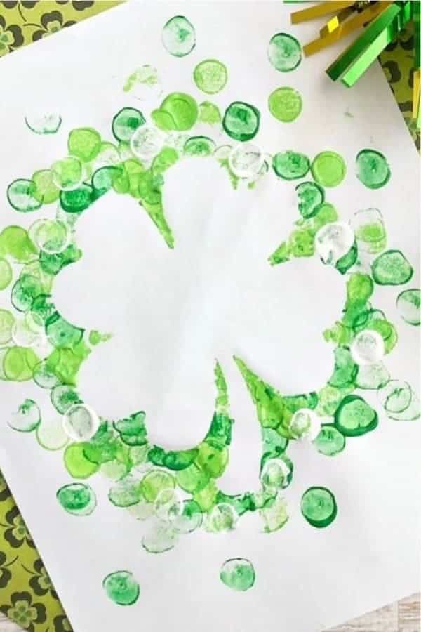 Shamrock Marshmallow Painting for St. Patrick’s Day