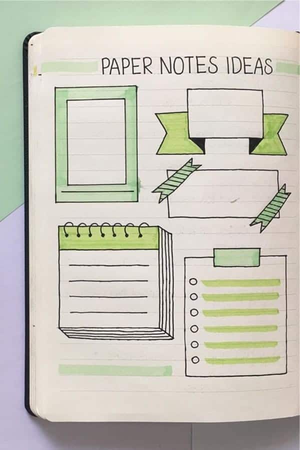 Green Paper Note Doodle Ideas