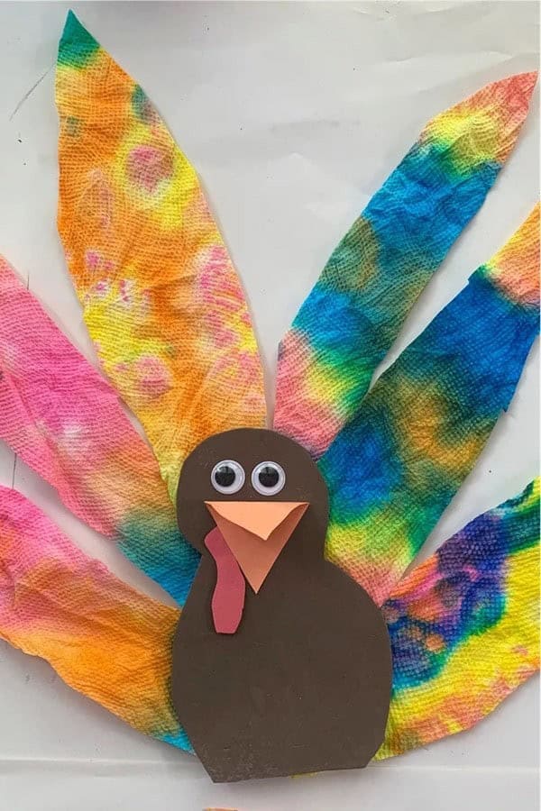 DIY Tie Dye Thanksgiving Turkey Craft