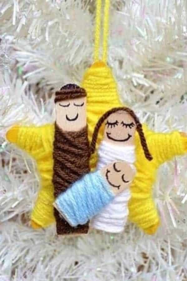 YARN NATIVITY ORNAMENT