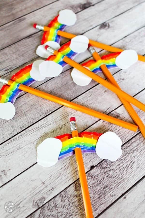 DIY Rainbow Pencil Toppers Craft