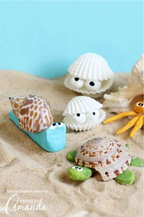 Sea Shell Creatures With Clay