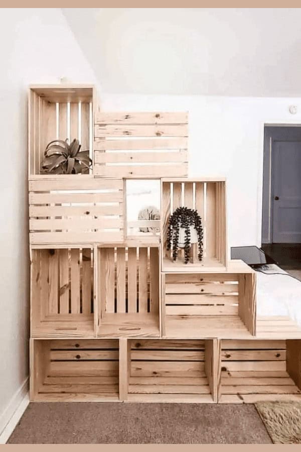 Crate Room Divider & Shelf