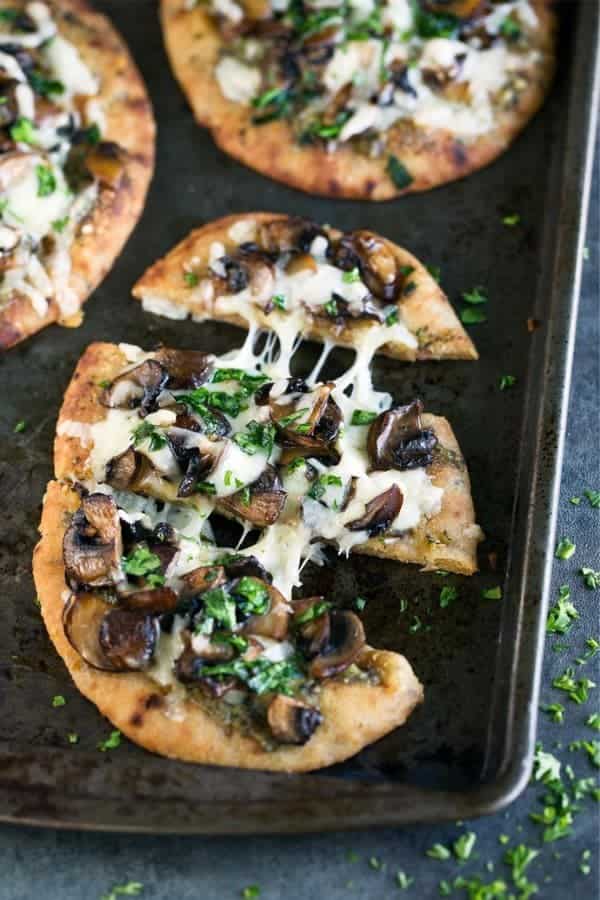 Caramelized Mushroom Flatbread Pizzas