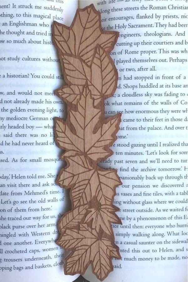 Autumn Leaves Wooden Bookmark