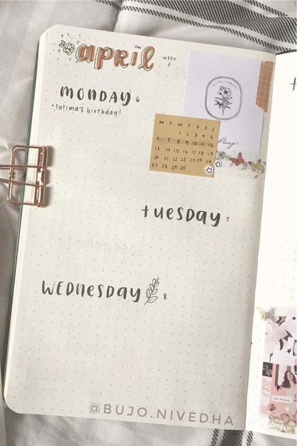 Craft Paper Themed Weekly Spread