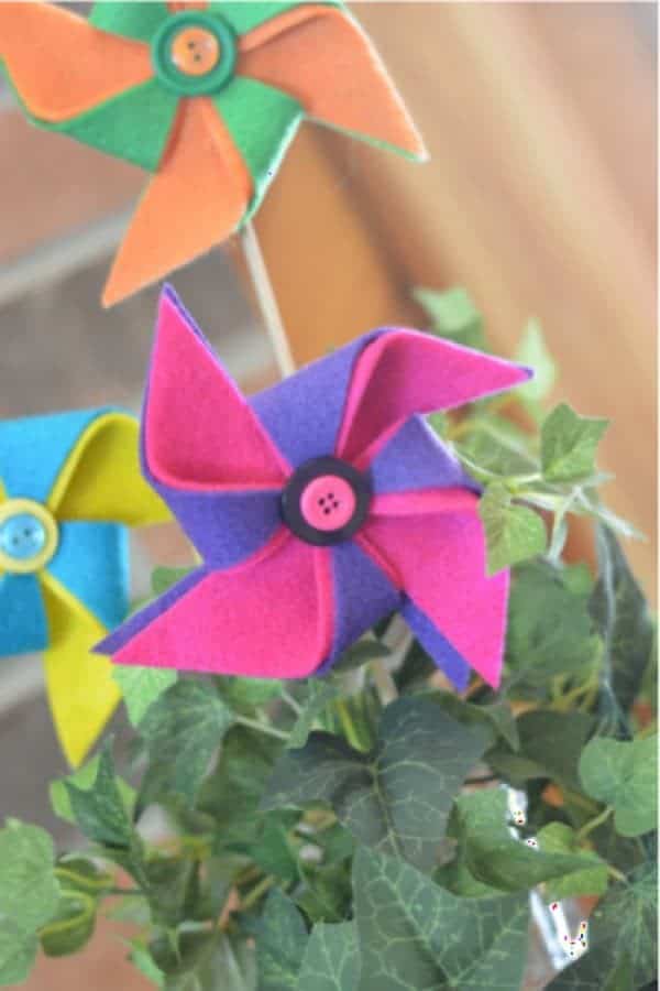 No Sew Felt Pinwheels