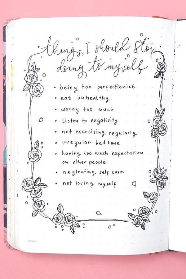 “THINGS I SHOULD STOP DOING TO MYSELF” SELF-CARE PAGE