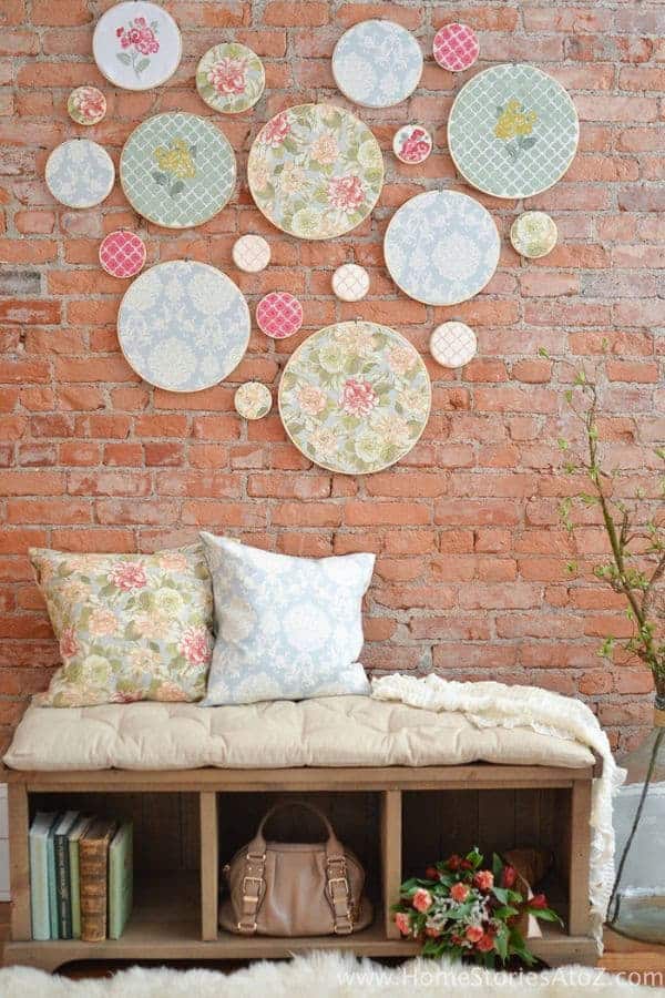 FABRIC HOOP GEOMETRIC WALL ART