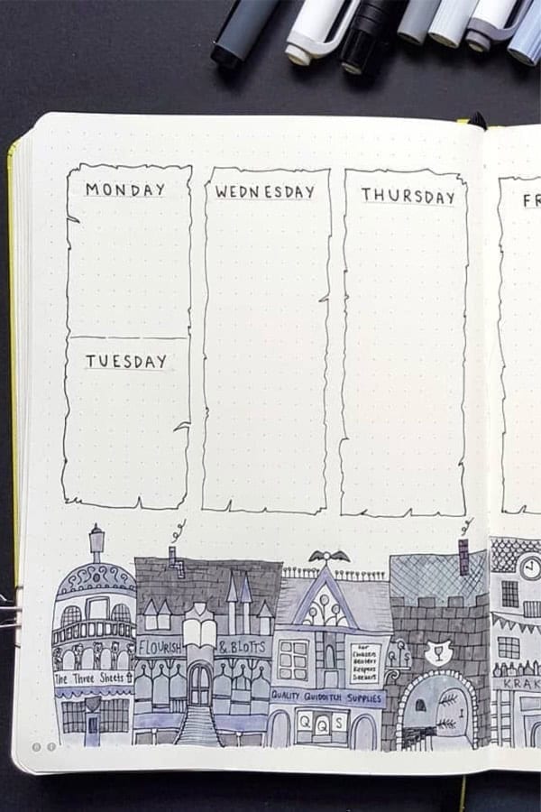 Weekly Spread With Light Purple