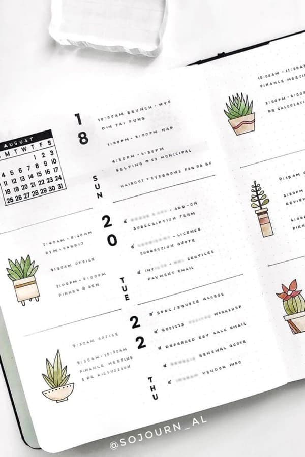 Potted Plant Weekly Spread