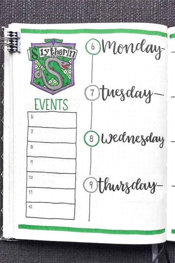 Slytherin Bujo Page