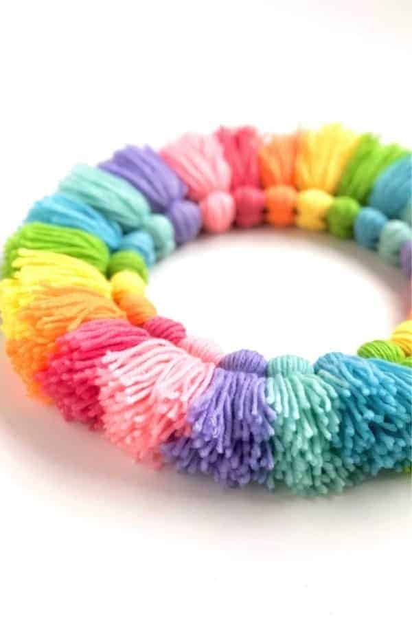 DIY Rainbow Tassel Wreath