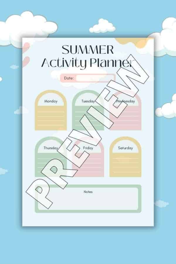 IVORY PASTEL PLAYFUL SUMMER ACTIVITY PLANNER