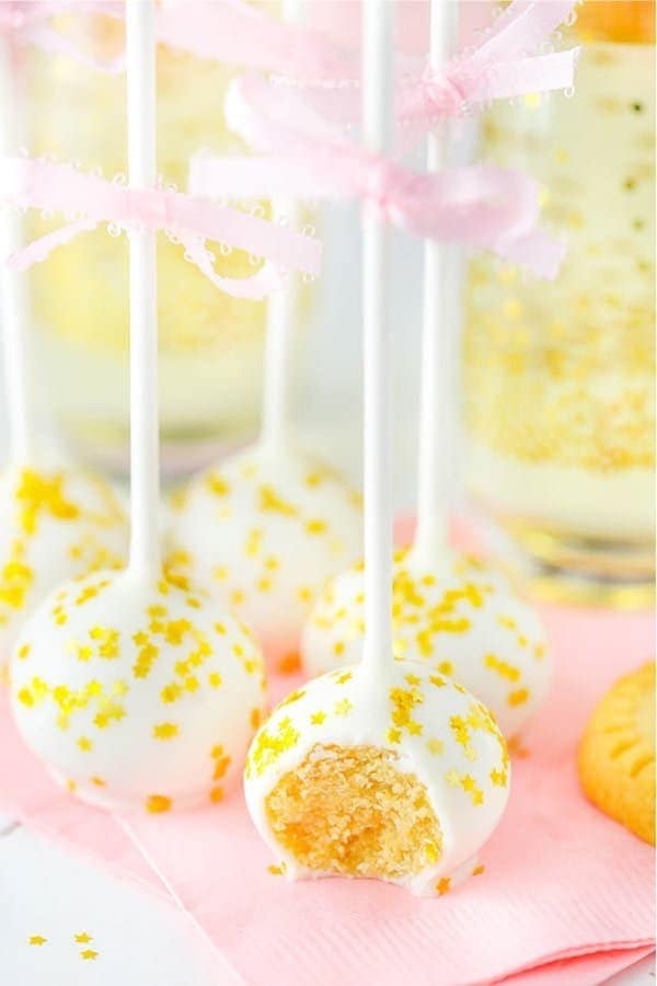 No Bake Champagne Cookie Pops