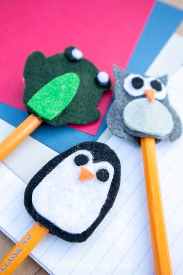 Adorable Felt Animal DIY Pencil Toppers