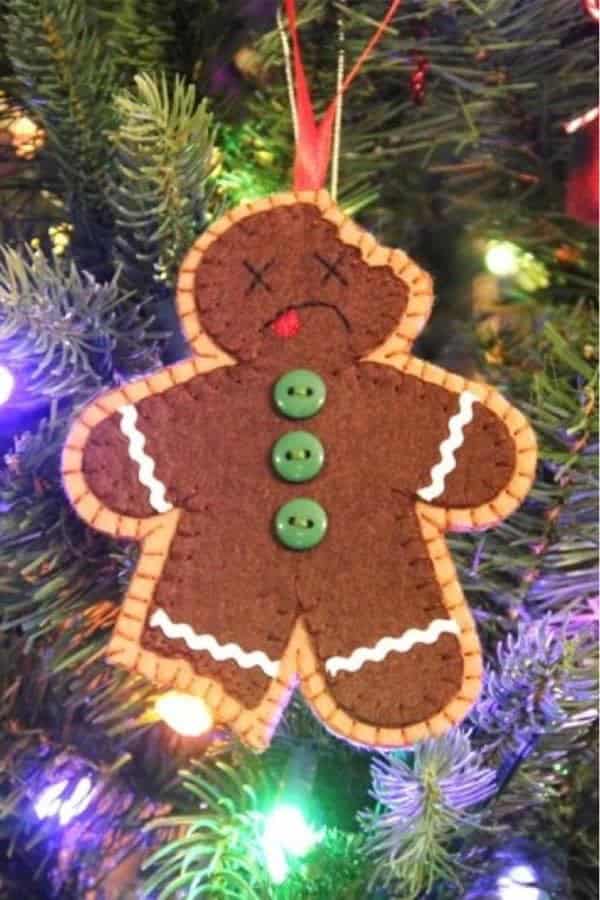 Bitten Gingerbread Man Xmas Ornament