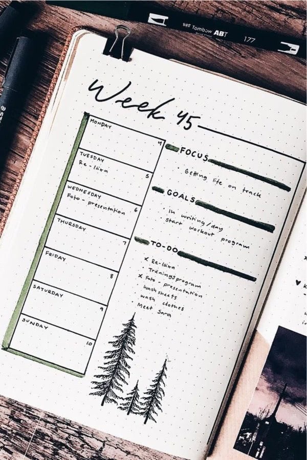 Winter Forest Theme Weekly Spread