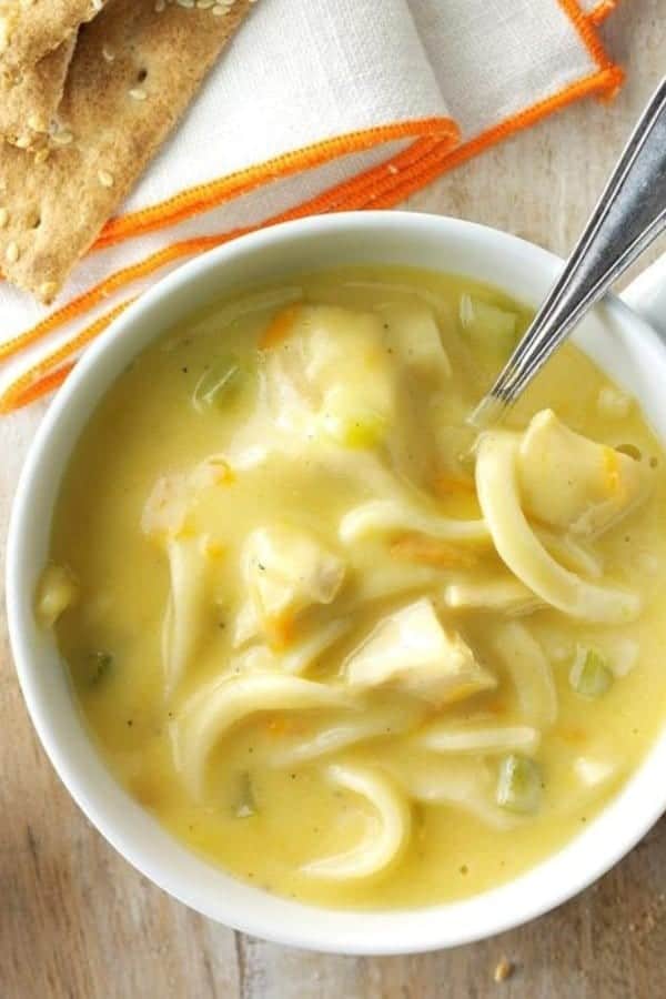 CREAMY TURKEY NOODLE SOUP