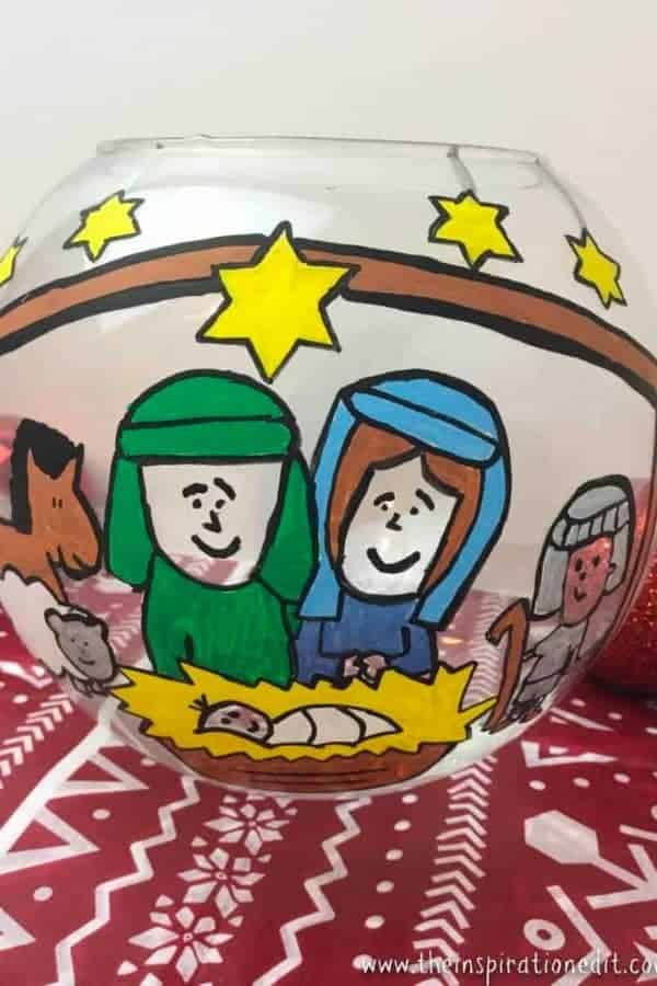 CHRISTMAS NATIVITY CRAFT FISH BOWL