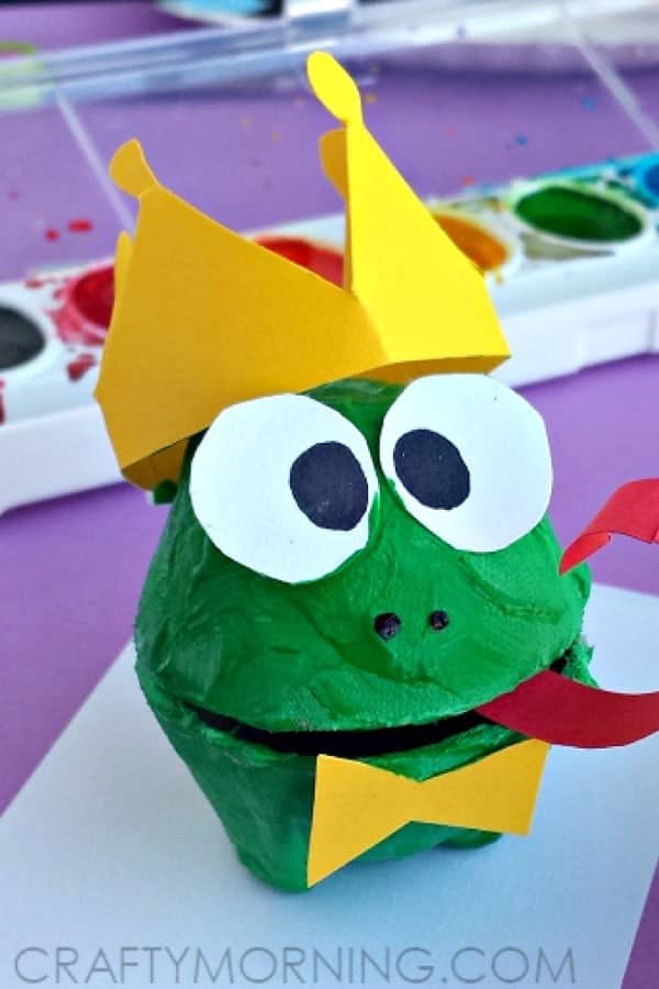 Egg Carton Frog Prince Craft for Kids