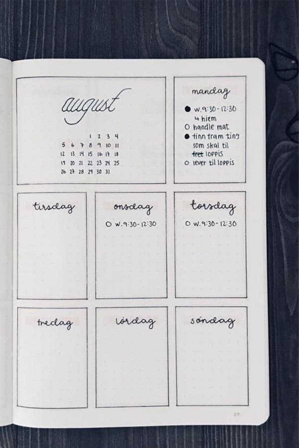 Simple August Spread