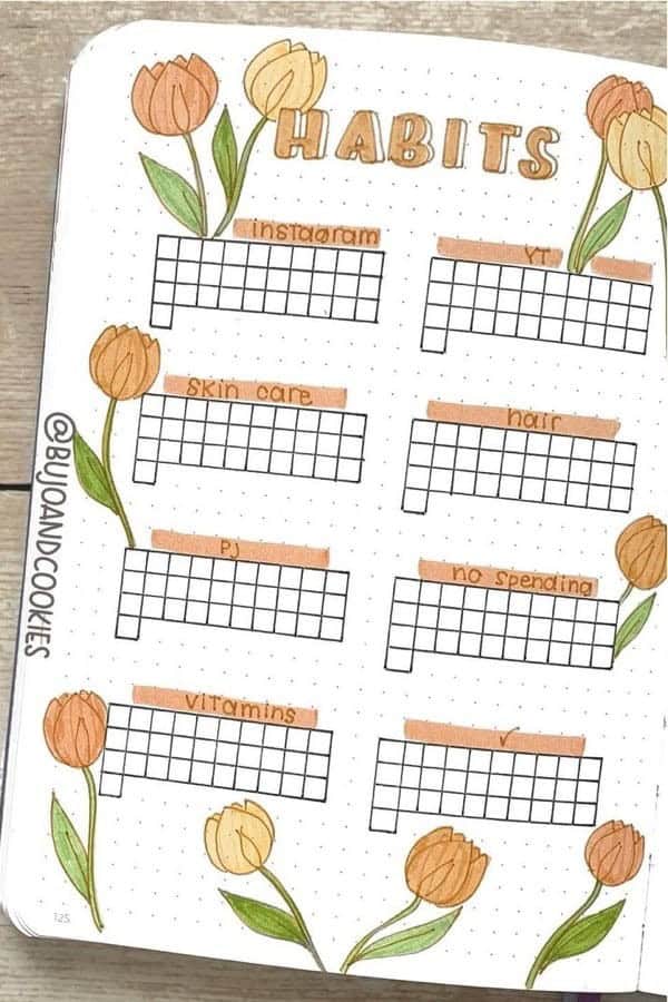 Summer Habit Tracker With Flower